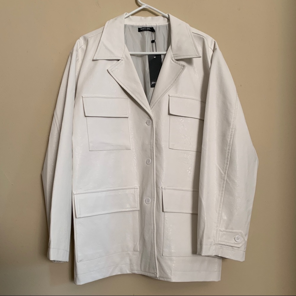 NWT Nasty Gal Life on Mars Faux Leather Jacket, size 8 / MEDIUM
